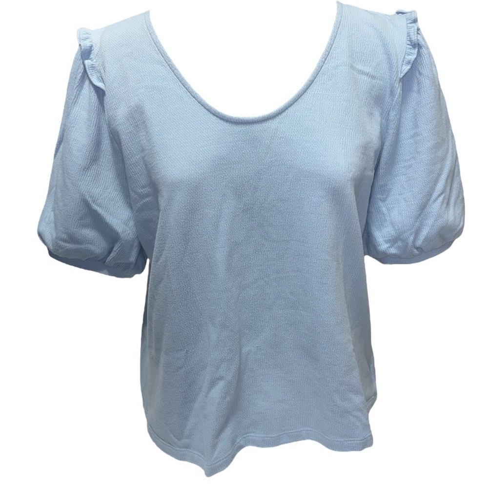 Talbot’s Periwinkle Blue Puff Short Sleeve Women's Top Size LP L Petite